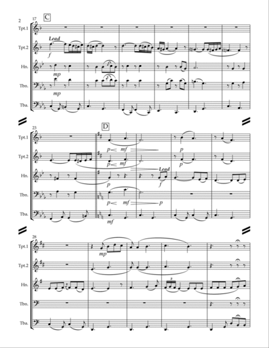 Maria, Mari! (Oh Marie) for Brass Quintet) Brass Quintet scores gallery preview page 3