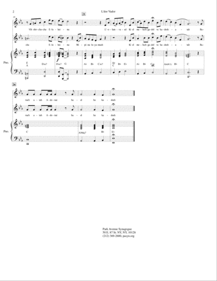 L'dor Va-Dor (Weiss) Piano scores gallery preview page 2