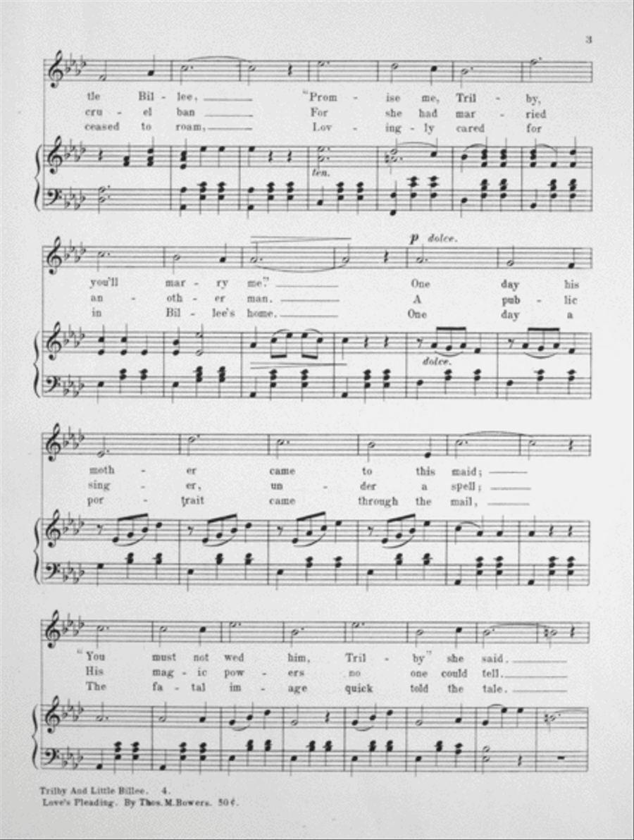 The New Sensation. Trilby and Little Billie. Waltz Song and Chorus Choir scores gallery preview page 3