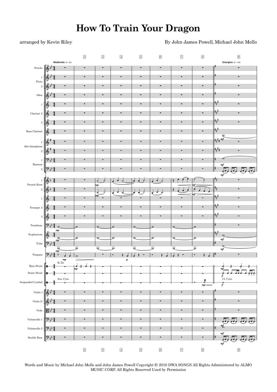 How To Train Your Dragon Full Orchestra scores gallery preview page 1