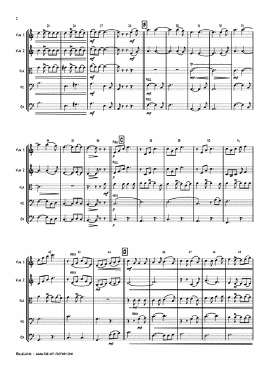 Hallelujah String Quartet scores gallery preview page 2