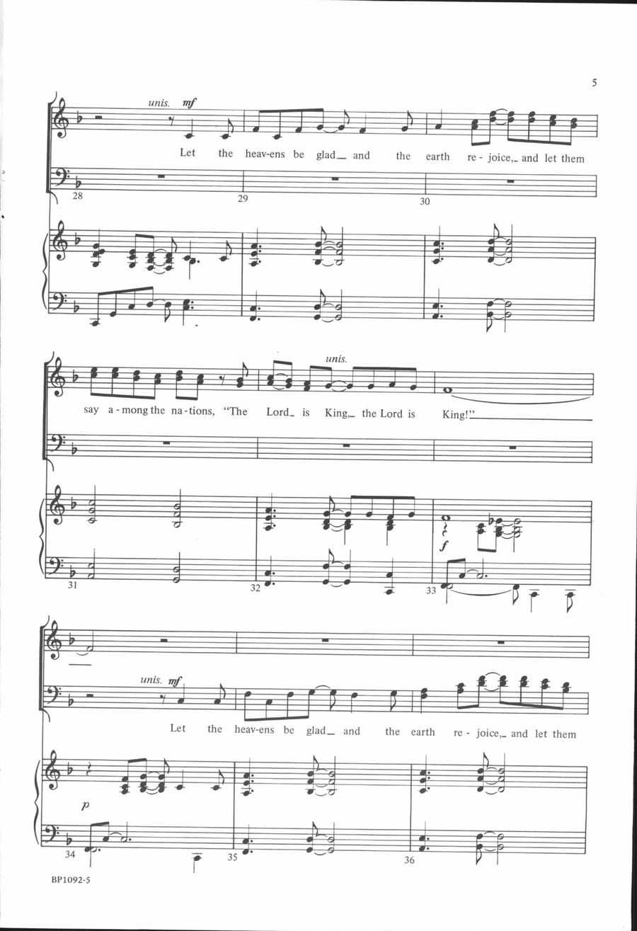 Let the Heavens Be Glad 4-Part scores gallery preview page 5