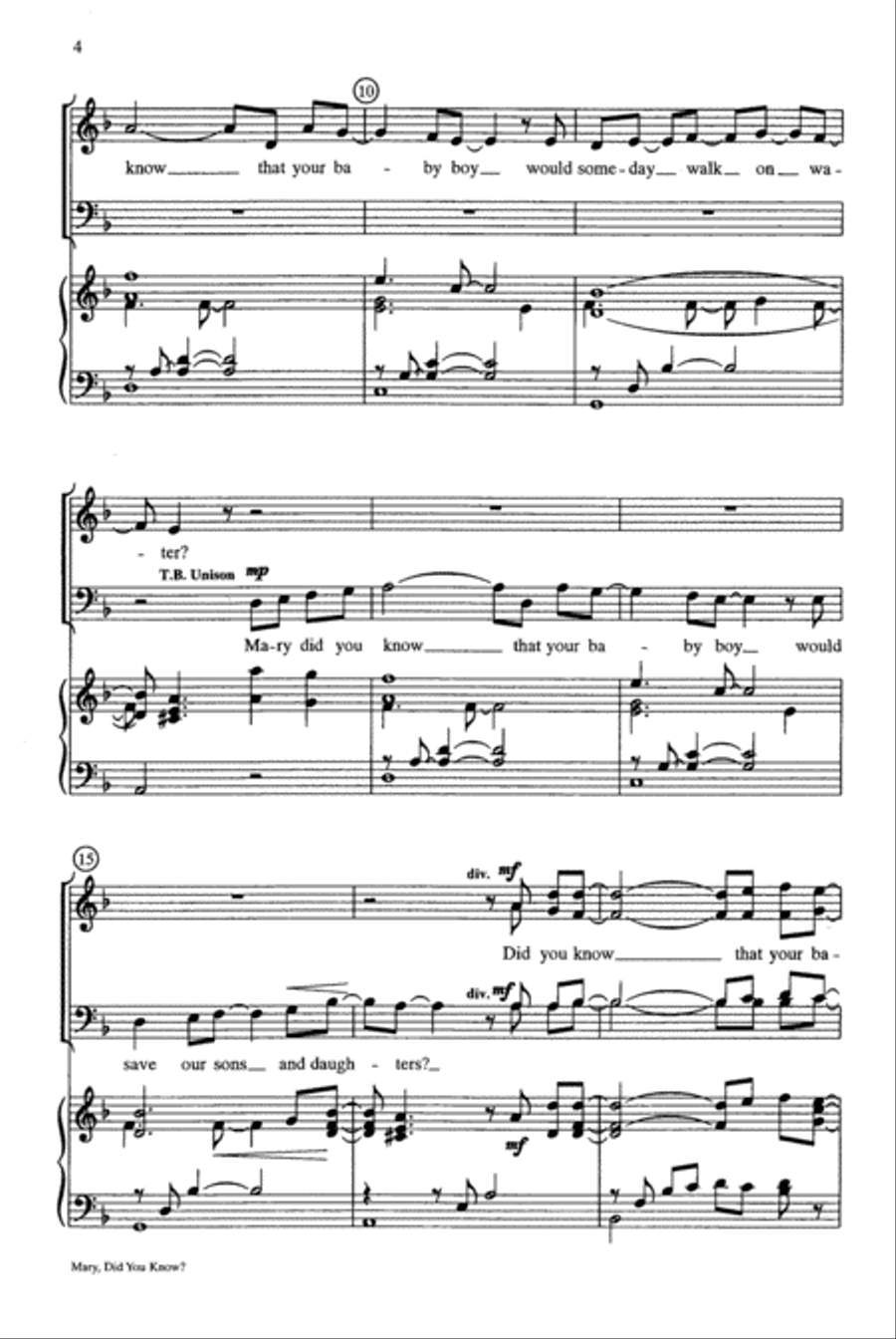 Mary, Did You Know? Mary, Did You Know? 4-Part scores gallery preview page 3