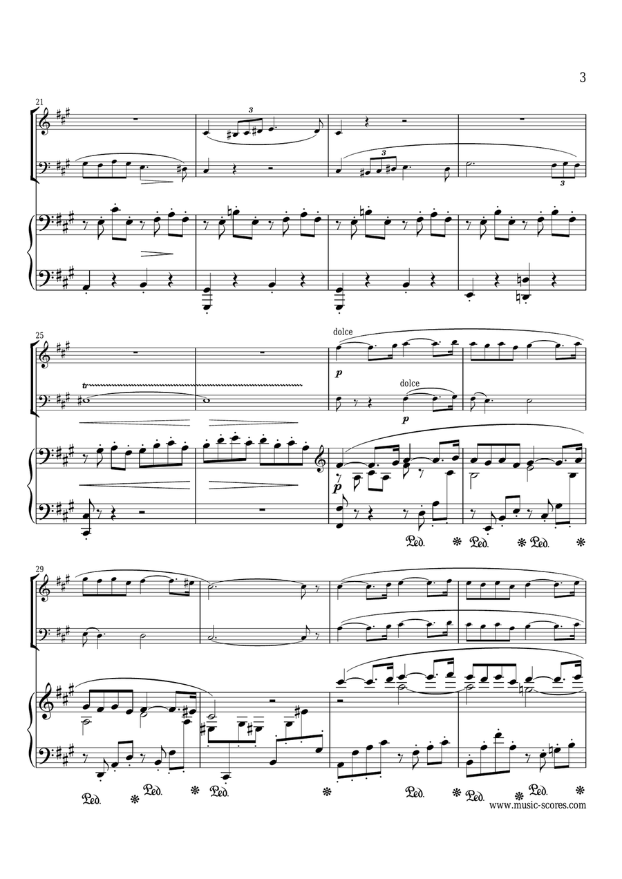 Faure Op.50 Pavane - Violin, Cello and Piano Piano Trio scores gallery preview page 3