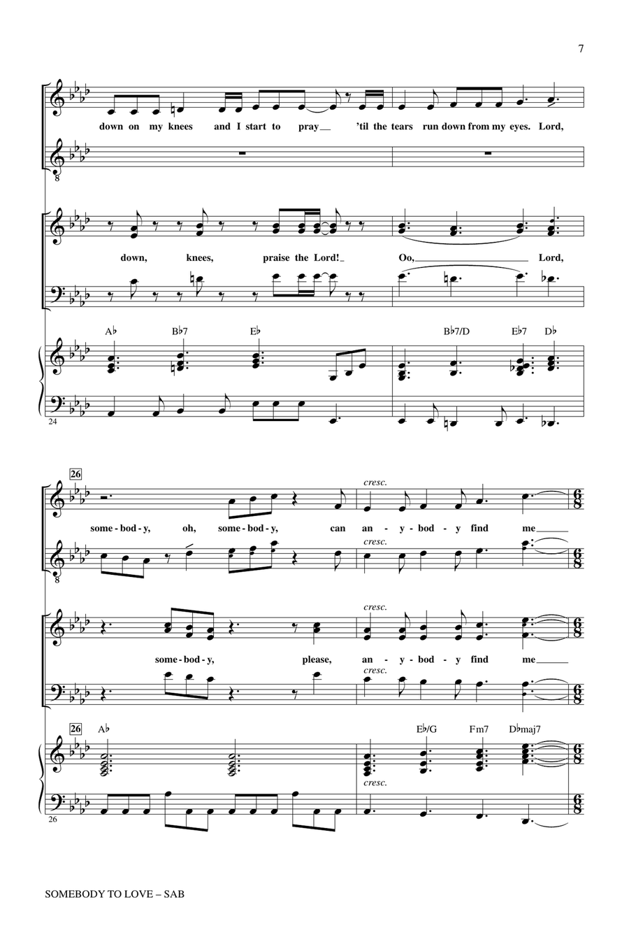 Somebody To Love (arr. Roger Emerson) 3-Part scores gallery preview page 6