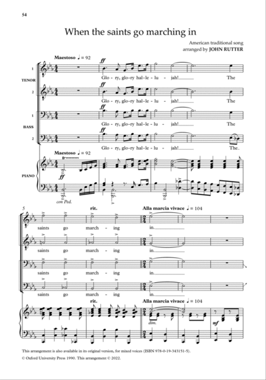 John Rutter Choral Works for TTBB choirs TTBB scores gallery preview page 19