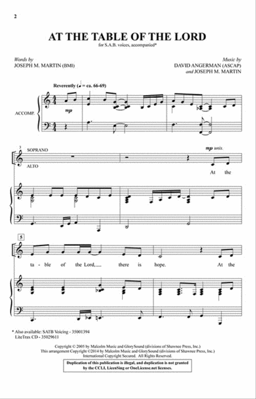 At the Table of the Lord 3-Part scores gallery preview page 2