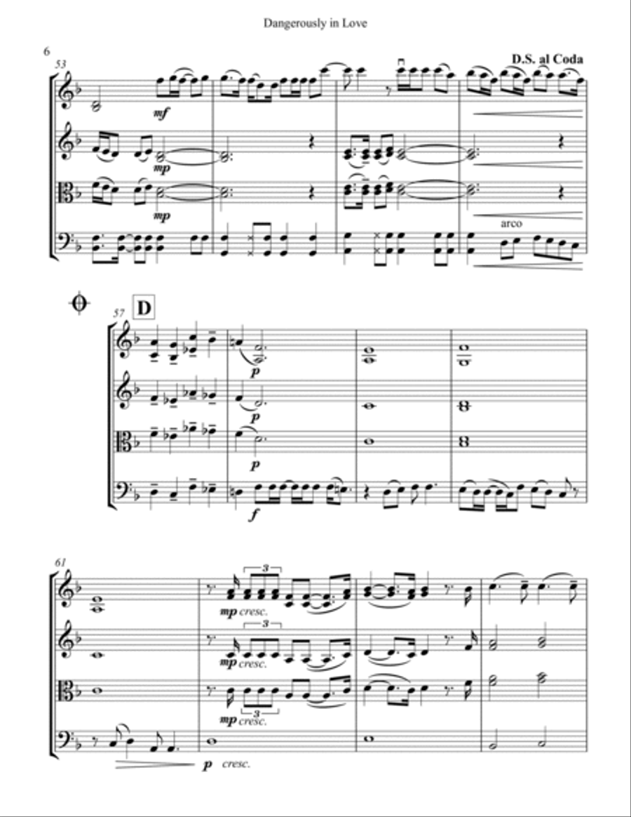 Dangerously In Love String Trio scores gallery preview page 6
