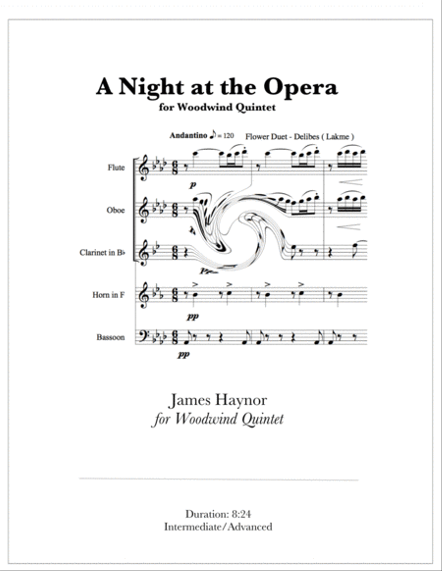 A Night at the Opera for Woodwind Quintet Woodwind Quintet scores gallery preview page 1