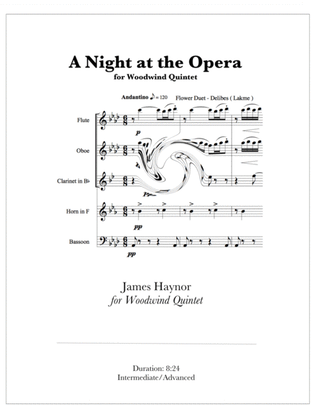 Book cover for A Night at the Opera for Woodwind Quintet