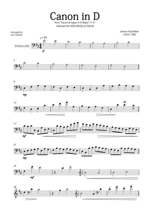 "Canon in D" by Pachelbel - Version for CELLO SOLO.