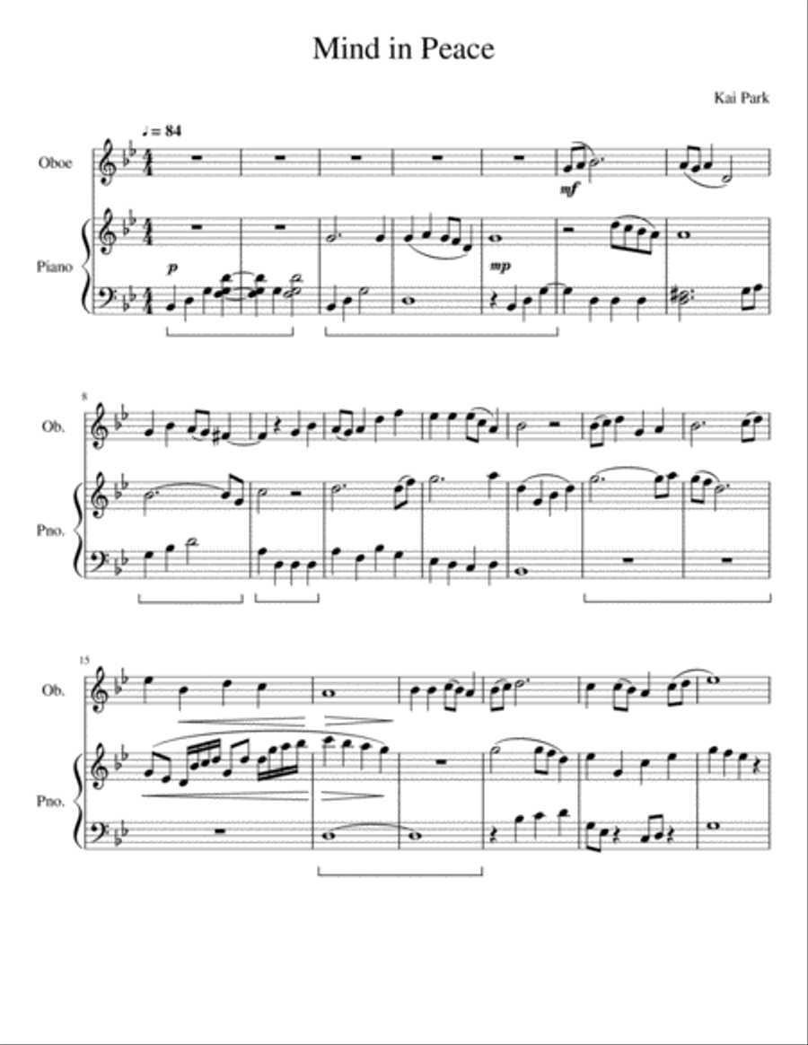 Mind In Peace Woodwind Duet scores gallery preview page 1
