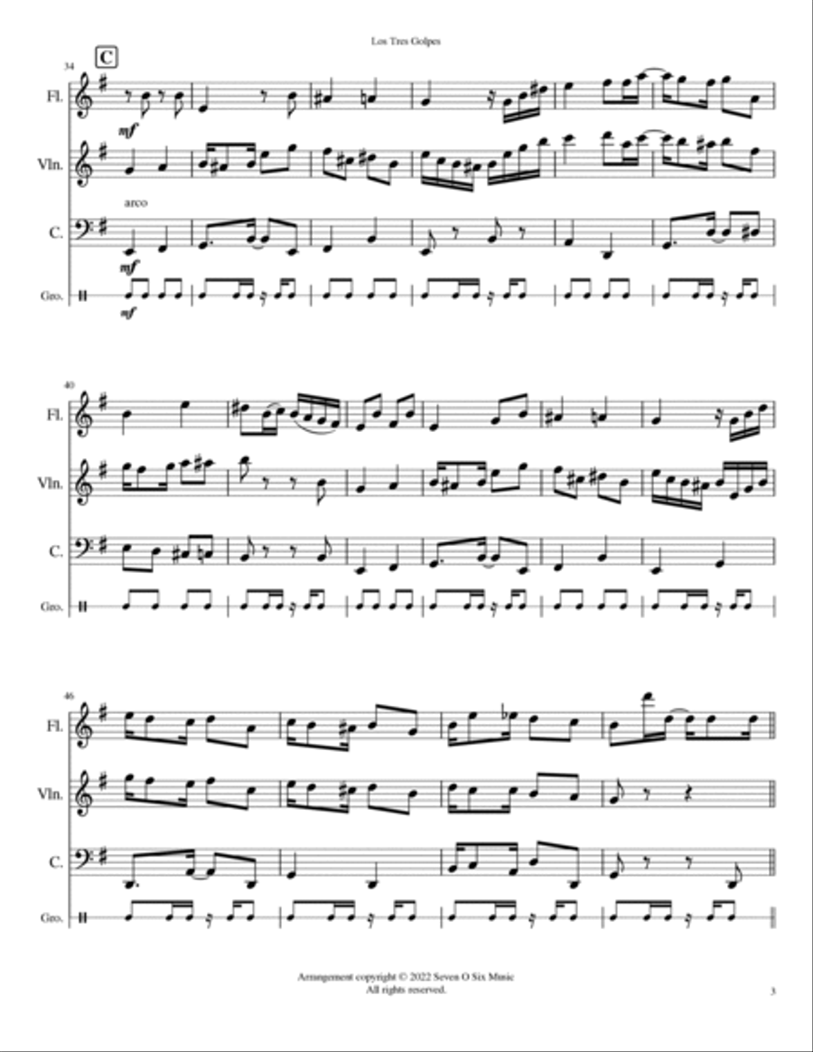 Los Tres Golpes Small Ensemble scores gallery preview page 3