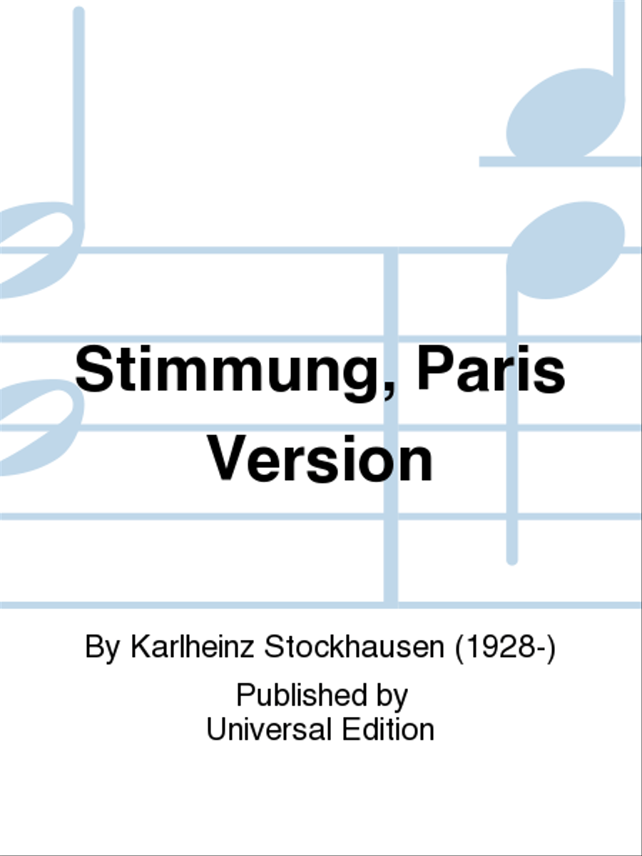 Stimmung, Paris Version School and Community scores gallery preview page 1