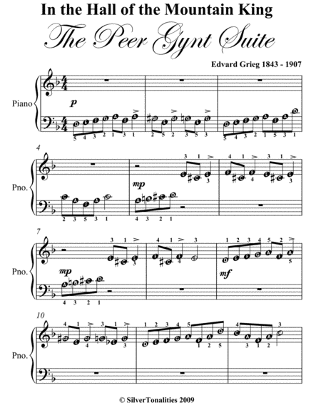 In the Hall of the Mountain King Beginner Piano Sheet Music