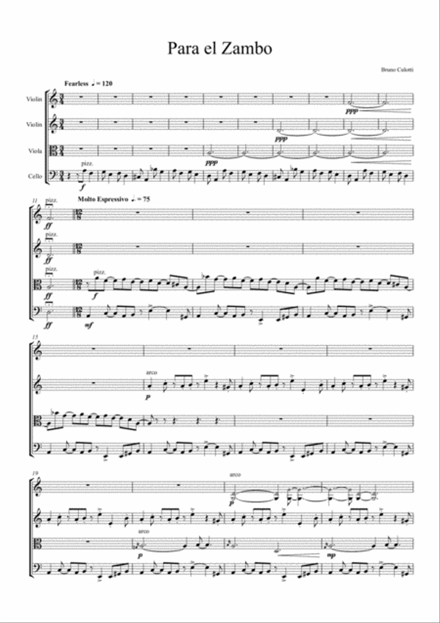 Para El Zambo Para El Zambo String Quartet scores gallery preview page 3