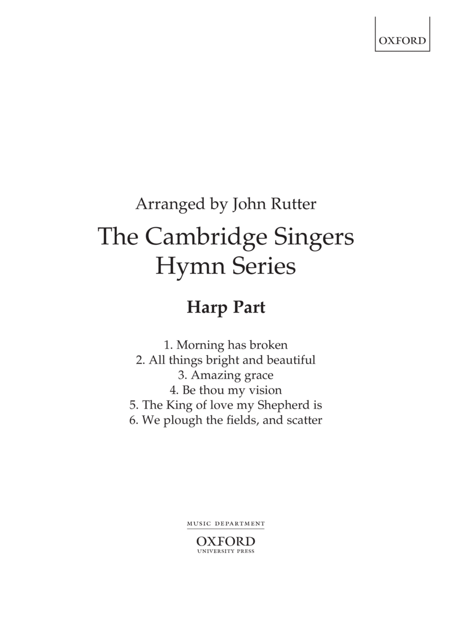 The Cambridge Singers Hymn series harp part Harp scores gallery preview page 1
