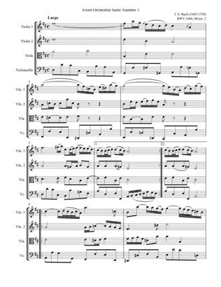 Book cover for Bach Air String Quartet Arrangement