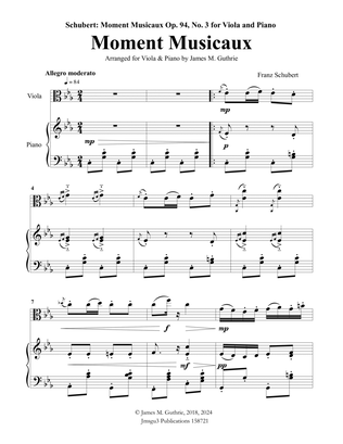 Schubert: Moment Musicaux for Viola & Piano