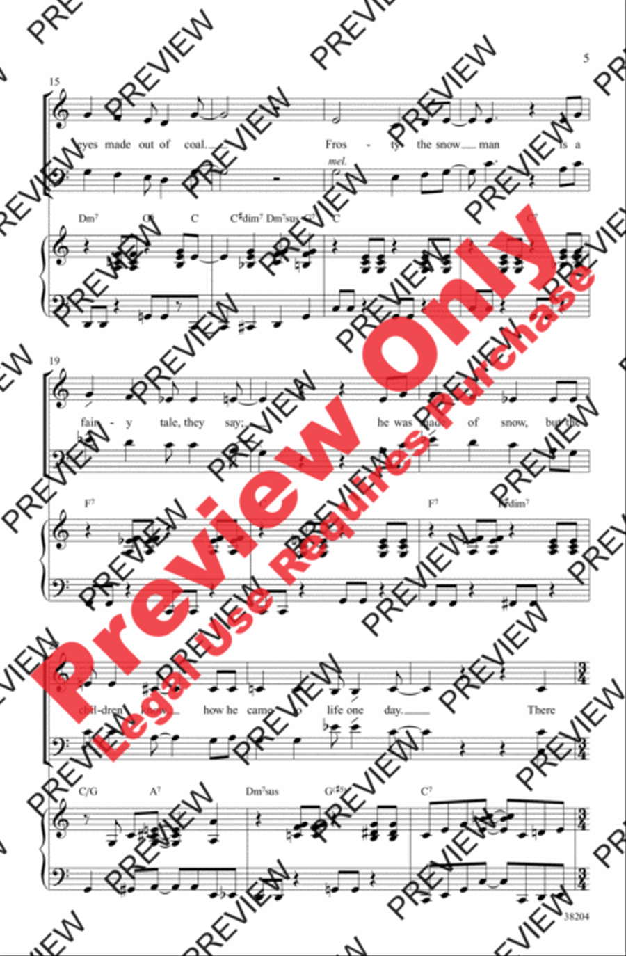 Frosty the Snowman Frosty the Snowman 4-Part scores gallery preview page 5