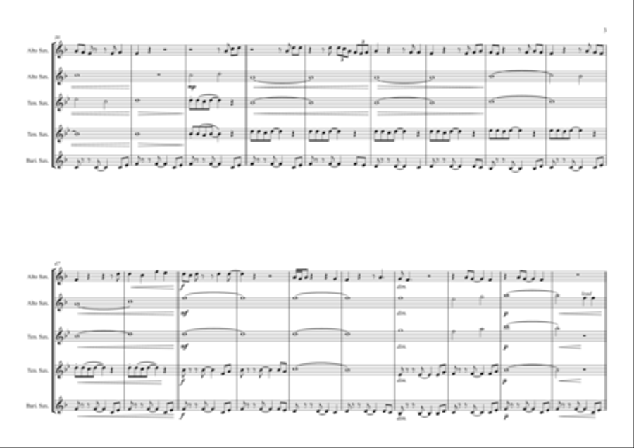 Stand By Me Saxophone Quintet scores gallery preview page 3