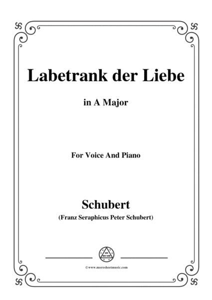 Schubert-Labetrank der Liebe,in A Major,for Voice&Piano image number null