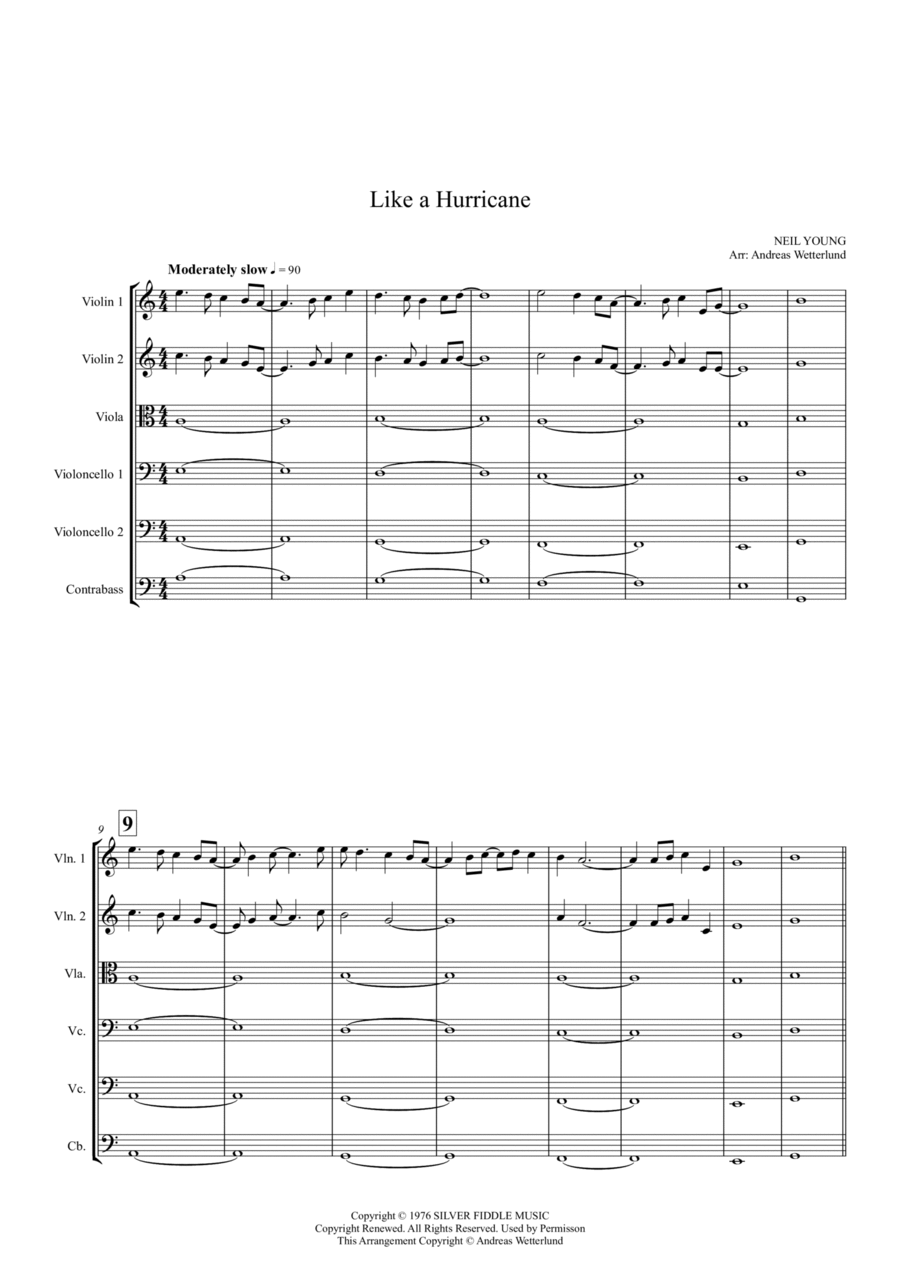 Like A Hurricane String Orchestra scores gallery preview page 1