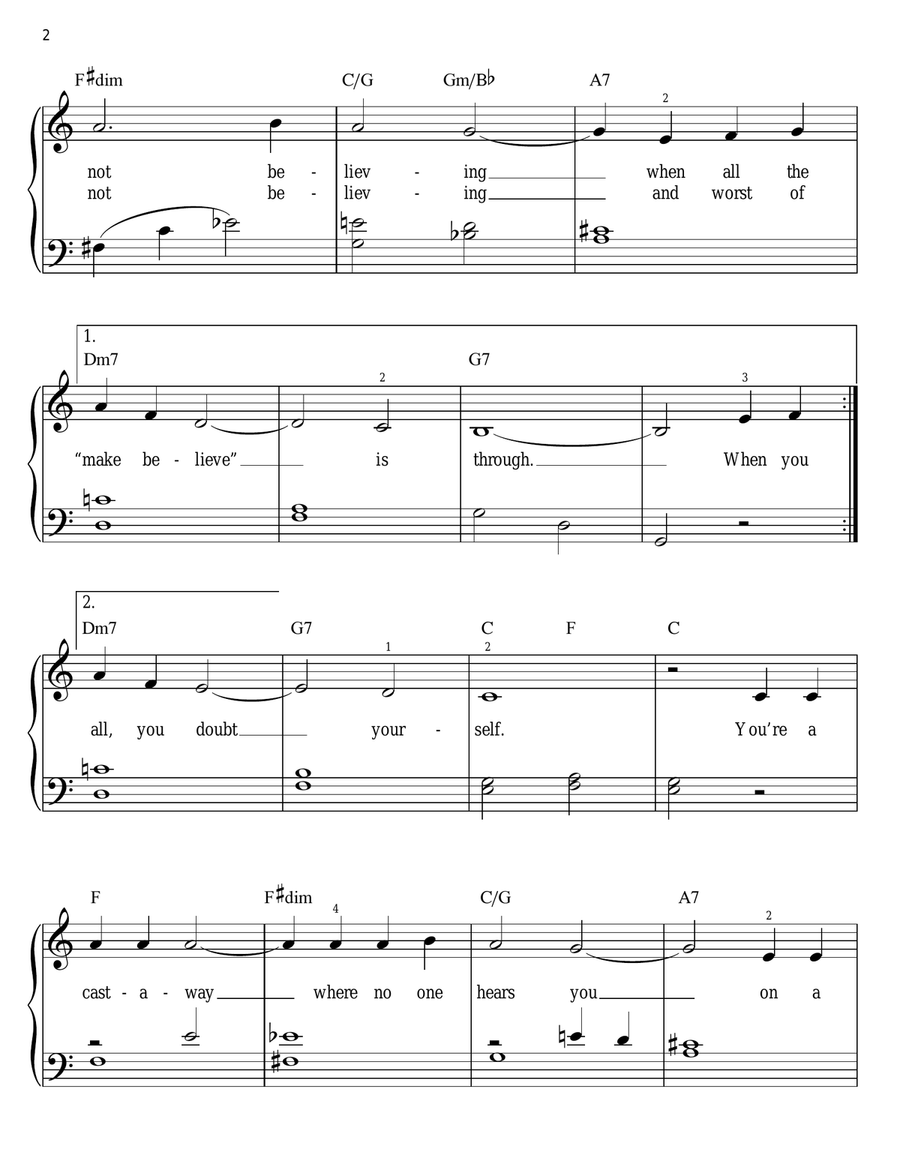 The Age Of Not Believing Easy Piano scores gallery preview page 2