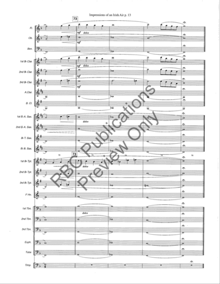 Impressions Of An Irish Air Concert Band scores gallery preview page 16