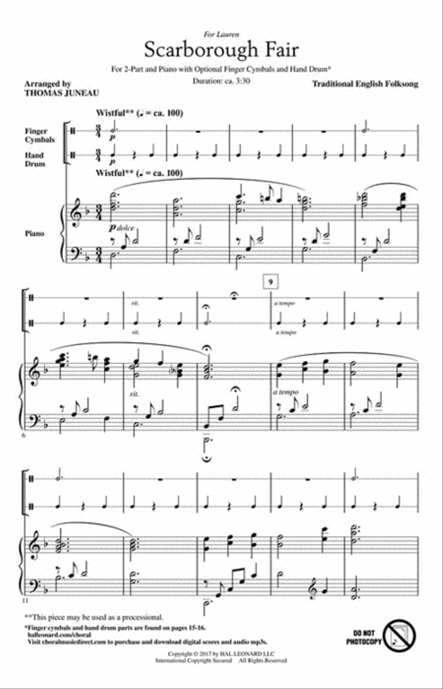 Scarborough Fair 2-Part scores gallery preview page 2