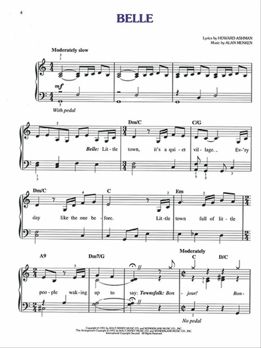 Beauty and the Beast Beauty and the Beast Easy Piano scores gallery preview page 3