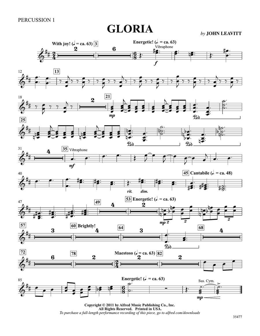 Gloria: 1st Percussion