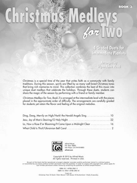 Christmas Medleys for Two, Book 3
