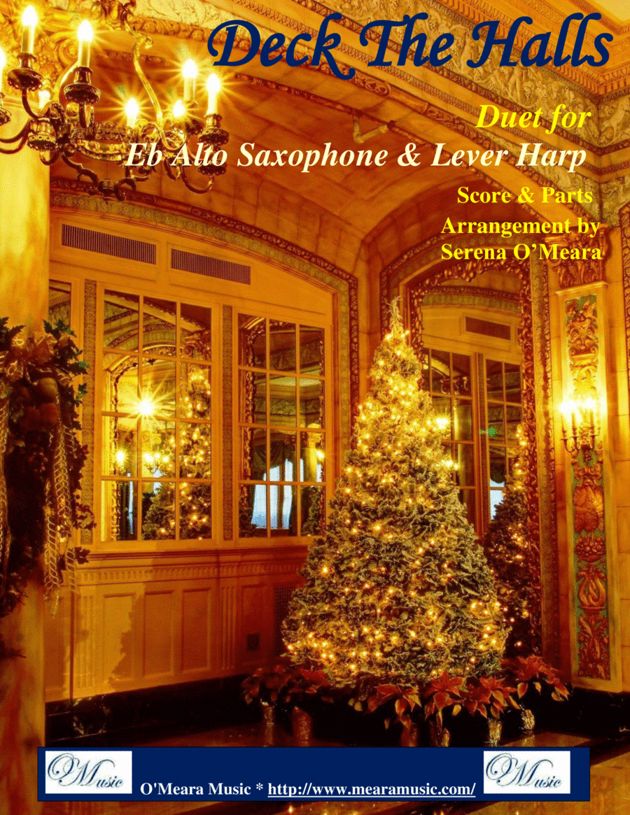 Deck The Halls, Duet for Eb Alto Saxophone and Lever Harp Alto Saxophone scores gallery preview page 1