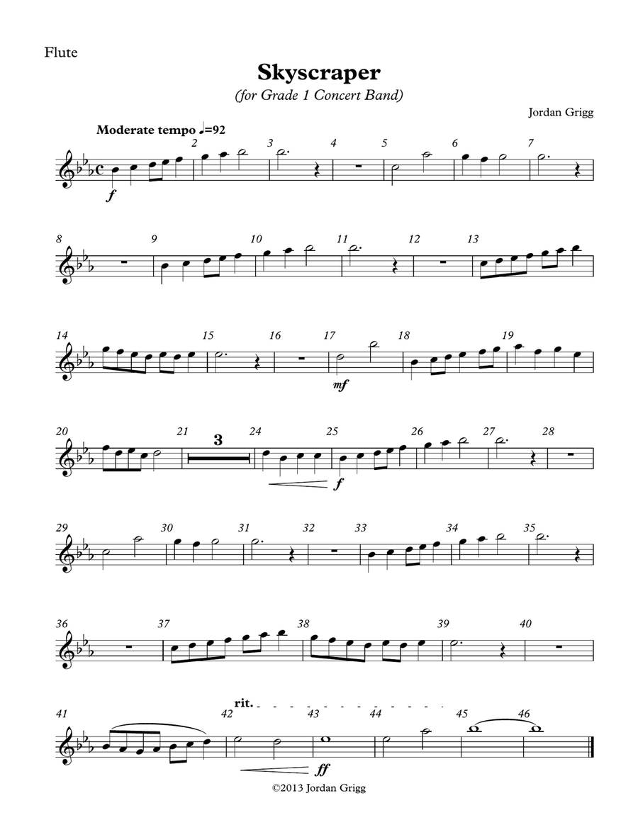Skyscraper (for Grade 1 Concert Band) Concert Band scores gallery preview page 6