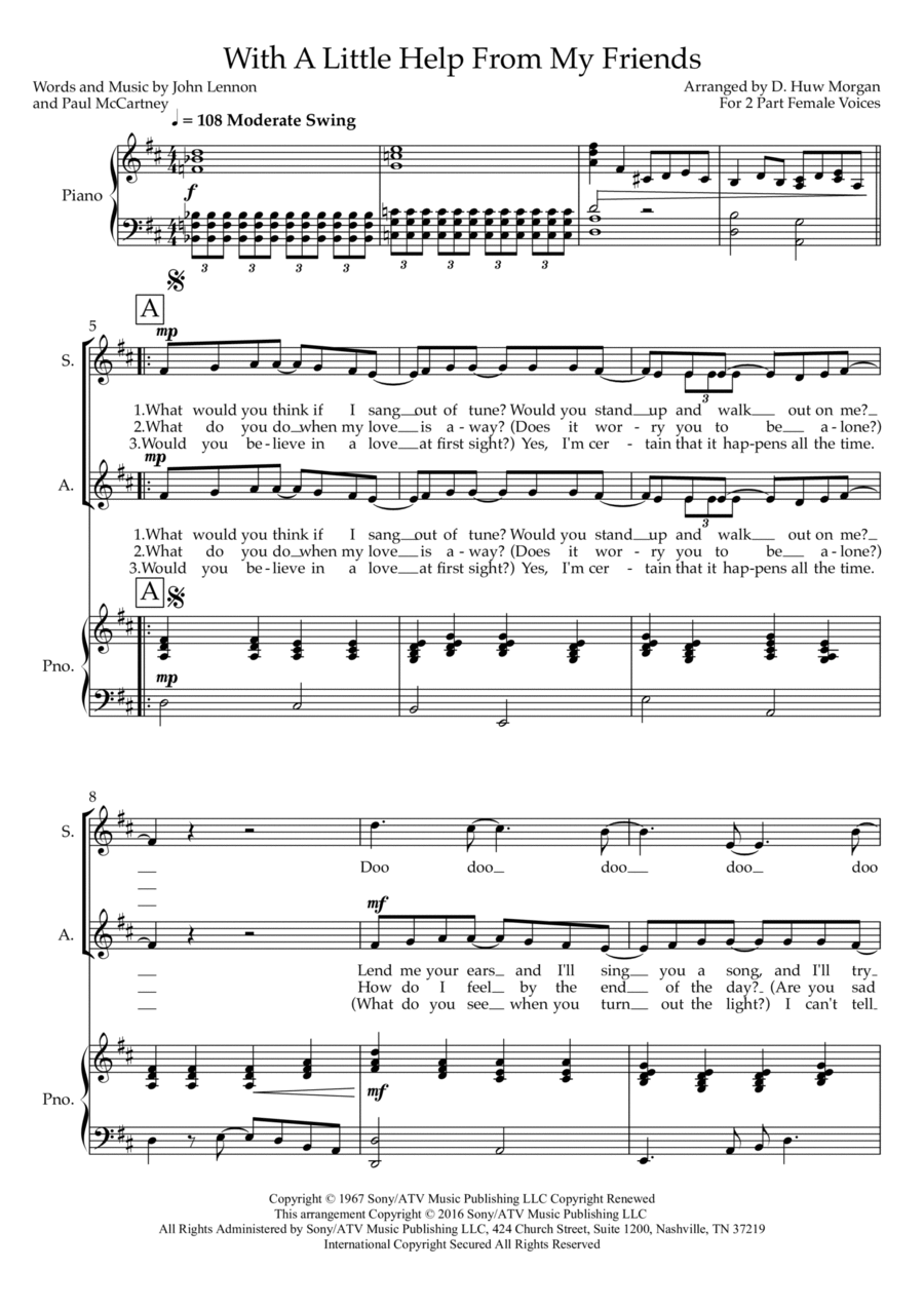 With A Little Help From My Friends SA scores gallery preview page 1