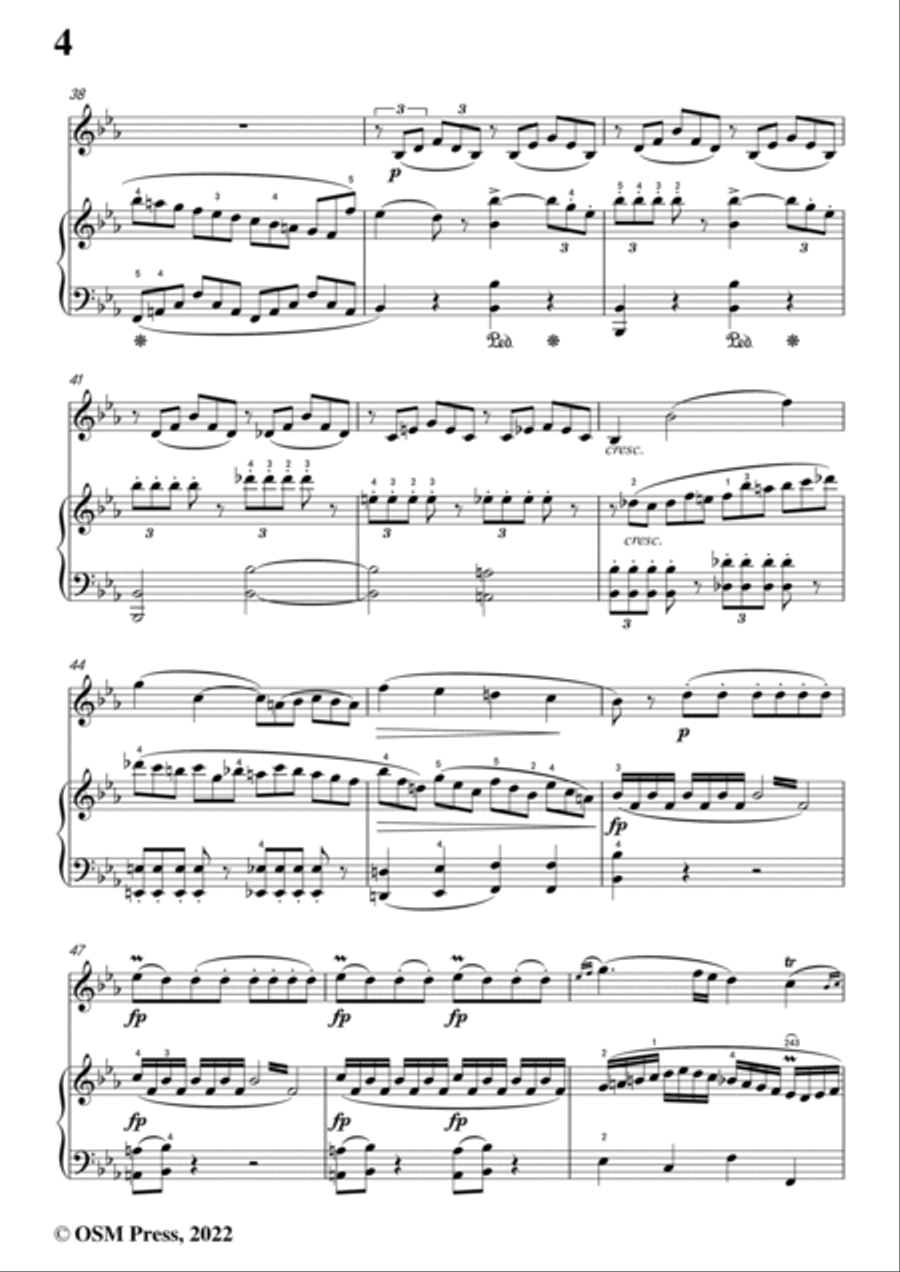 Mozart-Violin Sonata No.28,in E flat Major,K.380,for Violin&Piano Violin Solo scores gallery preview page 6