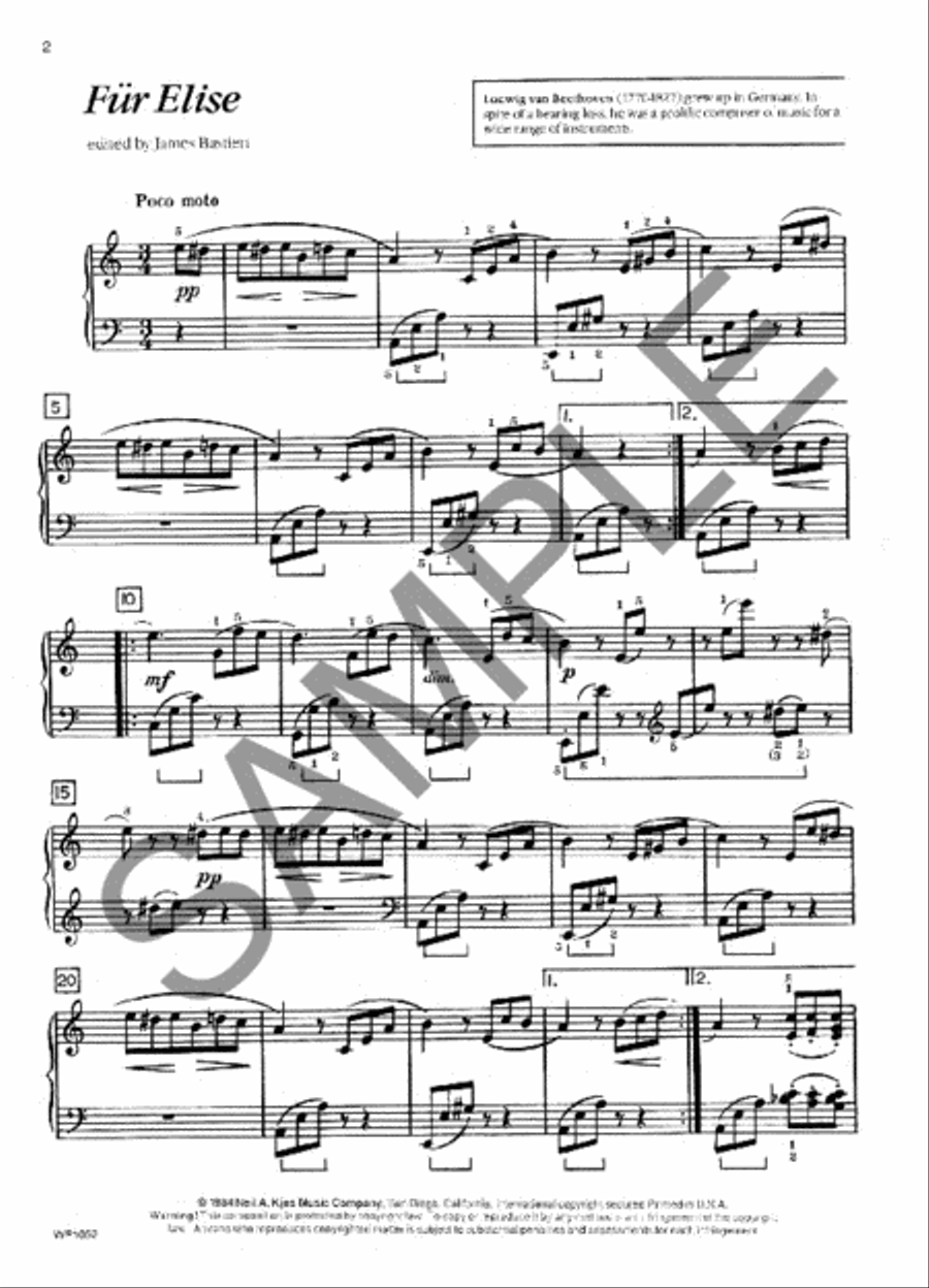 Fur Elise Fur Elise Piano Method scores gallery preview page 2