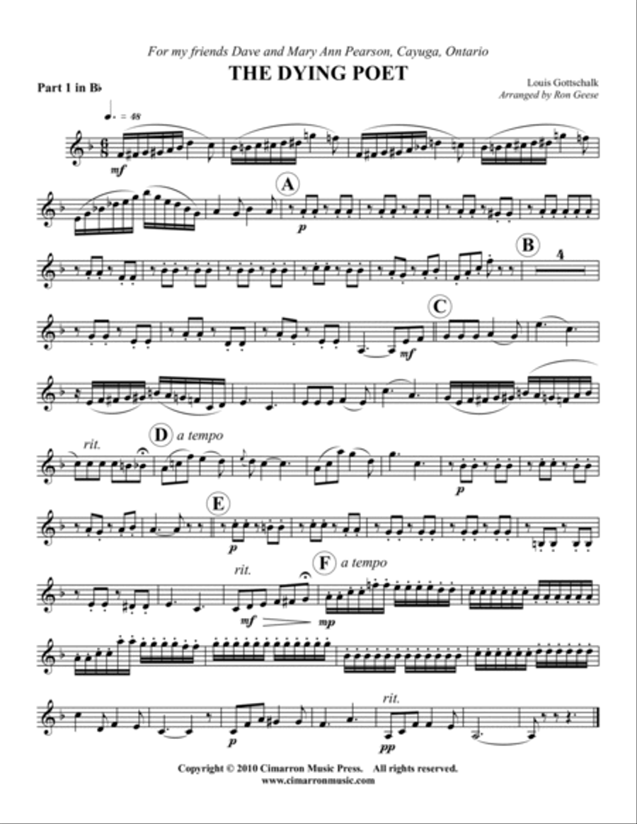 The Dying Poet Brass Trio scores gallery preview page 4