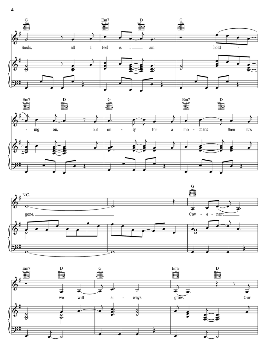 Souls Piano, Vocal, Guitar scores gallery preview page 4