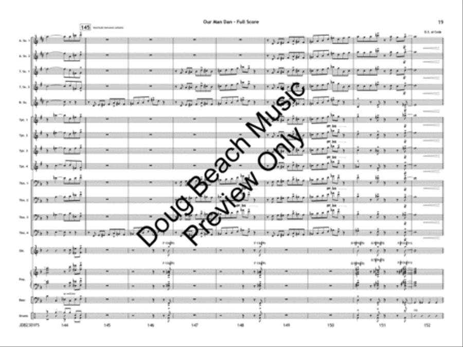 Our Man Dan (Score) Jazz Ensemble scores gallery preview page 20