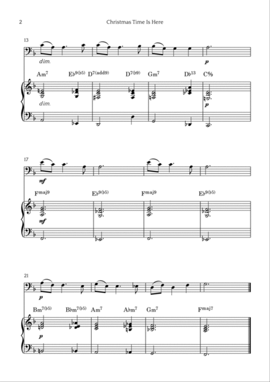 Christmas Time Is Here Easy Piano scores gallery preview page 2