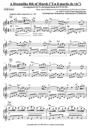 A Dreamlike 8th of March ("Un 8 martie de vis") - - arr. for G-clef piano/harp (GCP/GCH) (from my P