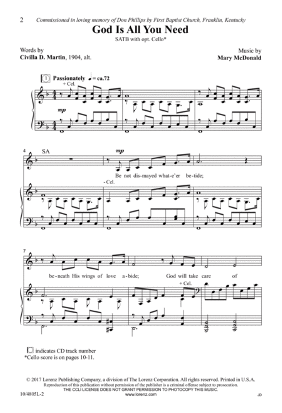 God Is All You Need God Is All You Need 4-Part scores gallery preview page 2