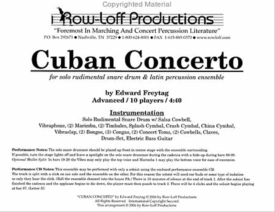 Cuban Concerto Percussion Ensemble scores gallery preview page 2
