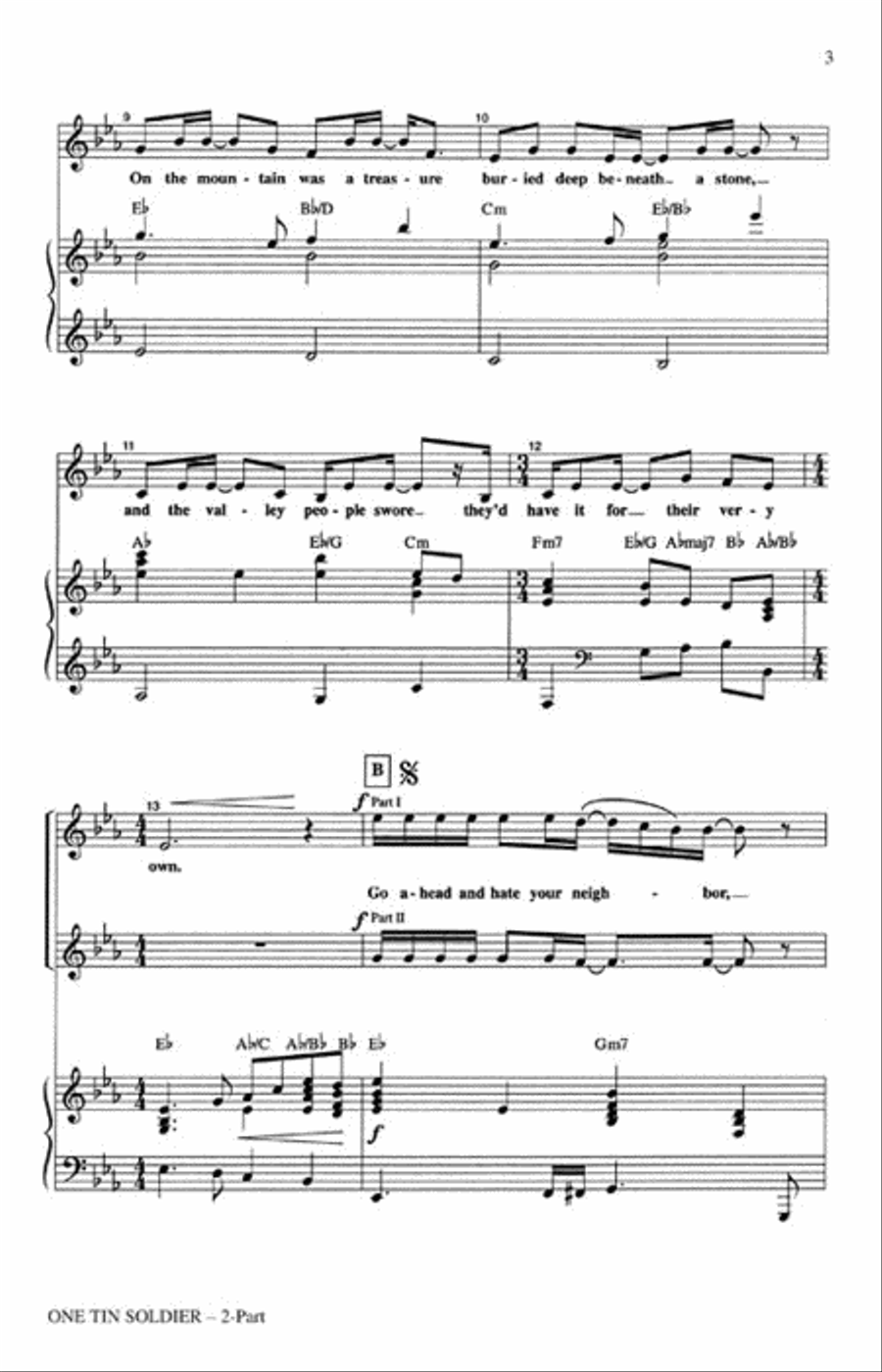 One Tin Soldier One Tin Soldier 2-Part scores gallery preview page 3