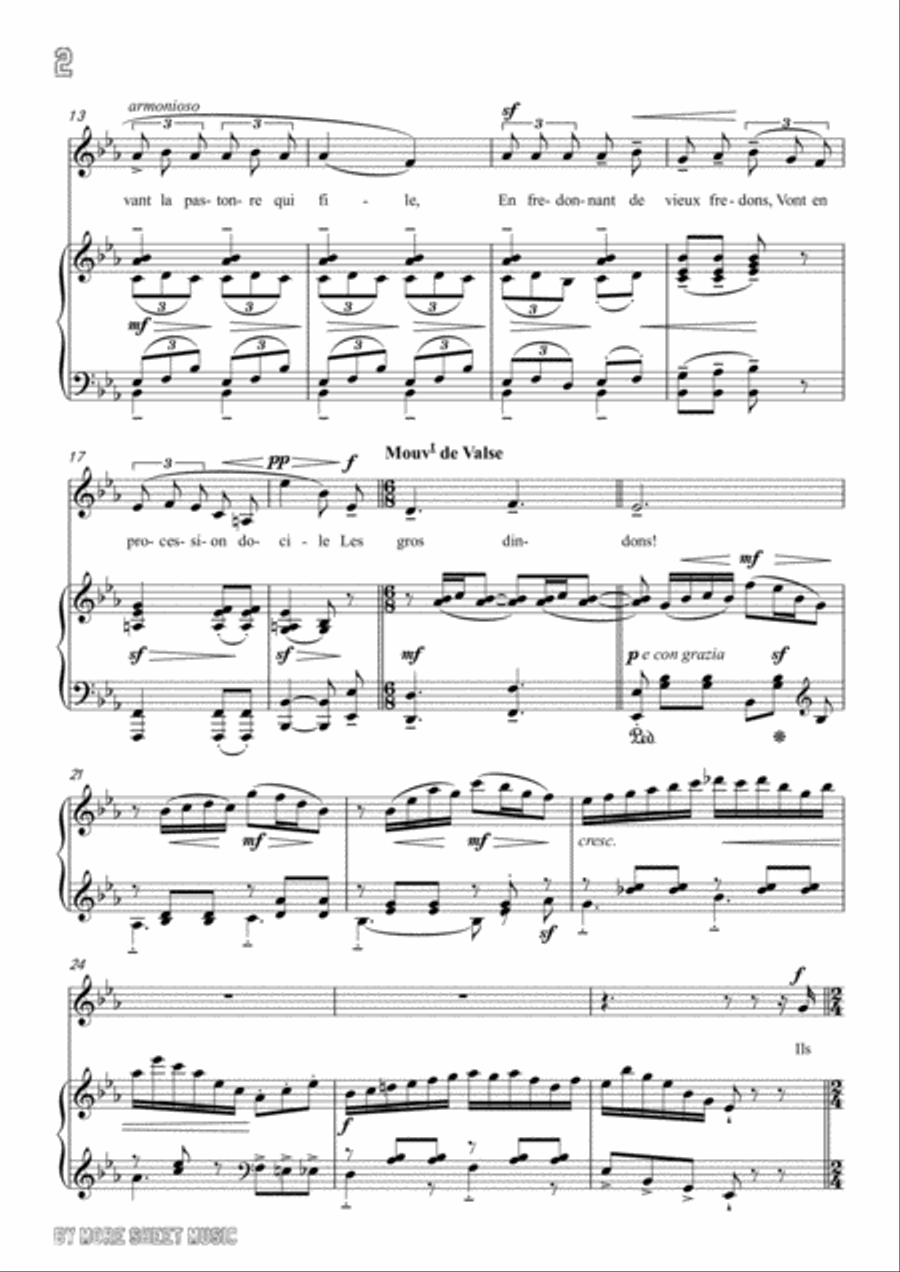 Chabrier-Ballade des gros dindons in E flat Major,for Voice and Piano Voice Solo scores gallery preview page 4