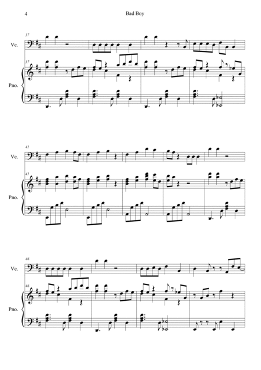 Bad Boy Piano scores gallery preview page 4