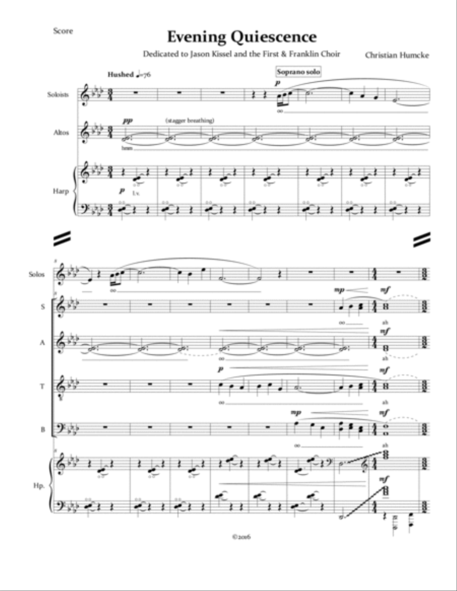 Evening Quiescence 4-Part scores gallery preview page 3