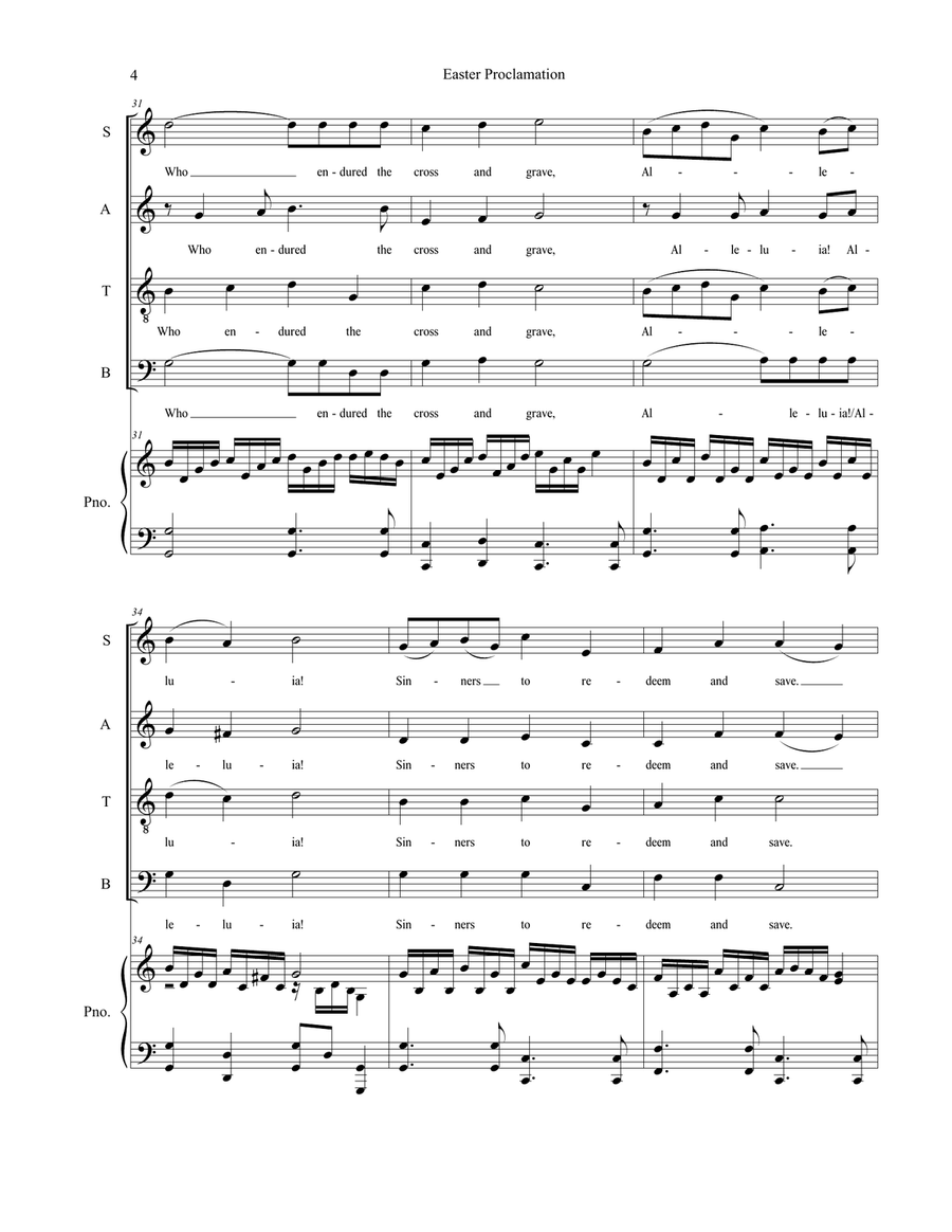 Easter Proclamation (The Risen Christ) (SATB) 4-Part scores gallery preview page 4